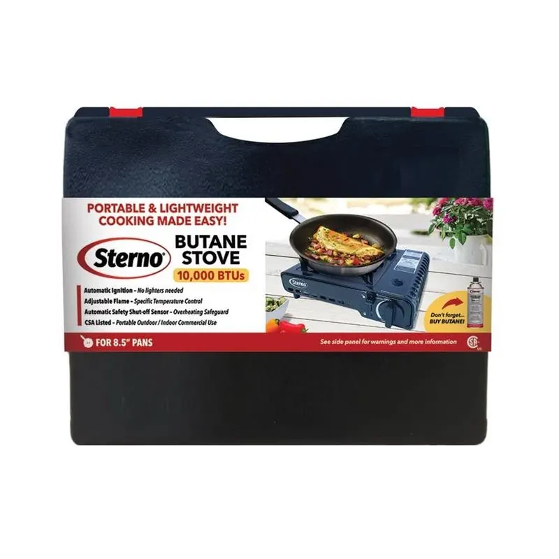 Sterno 10,000 BTU Portable Butane Camping Stove – Black
