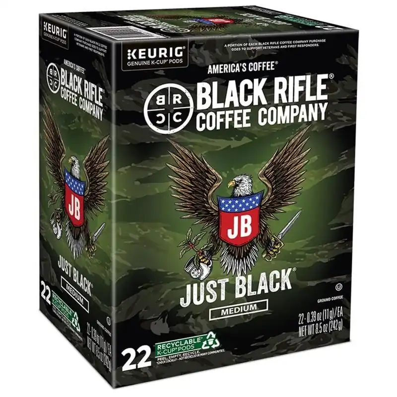 Black Rifle Just Black K‑Cup Coffee – 8.5 oz Single‑Serve Pods