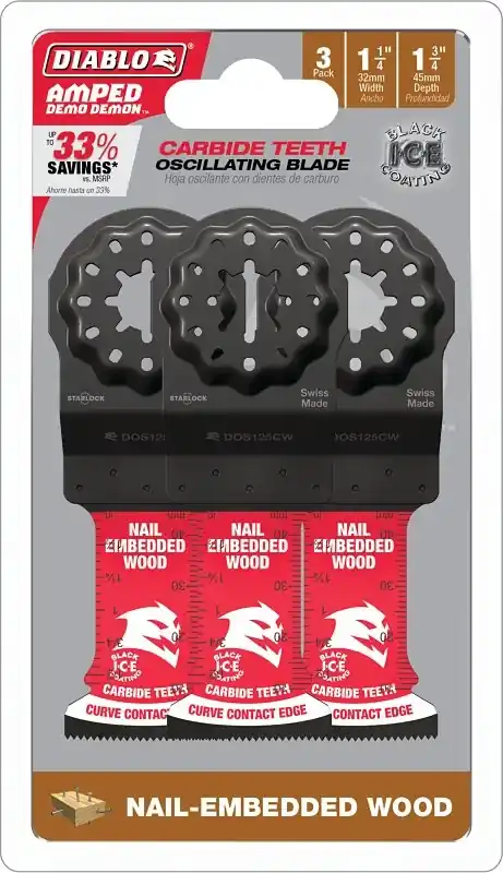 1-1/4 Inch Oscillating Blade For Wood Cutting - Model Dos125cw3