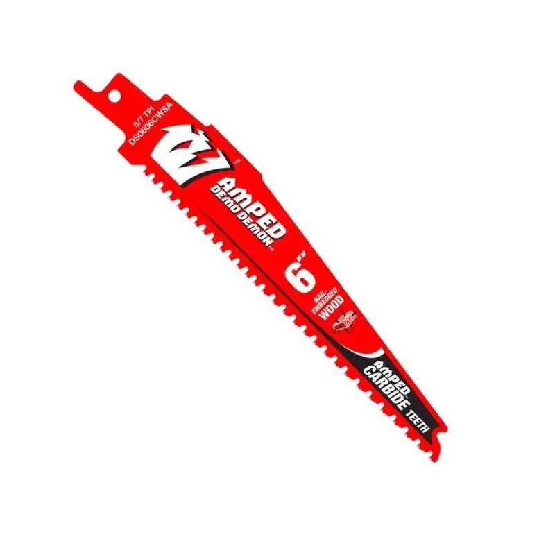 Diablo AMPED Demo Demon 6" Reciprocating Saw Blade – TiCo Carbide Edge With Black ICE Coating, 5.7 TPI