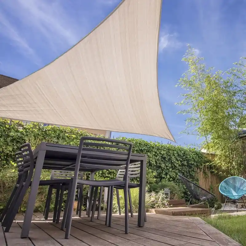 Ready-to-hang Pebble Triangle Shade Sail Canopy 16.5 Ft. X 16.5 Ft.