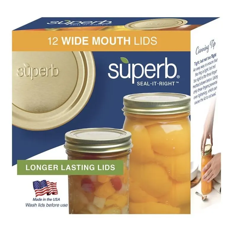 Superb Wide-Mouth Canning Lids – Pack Of 12