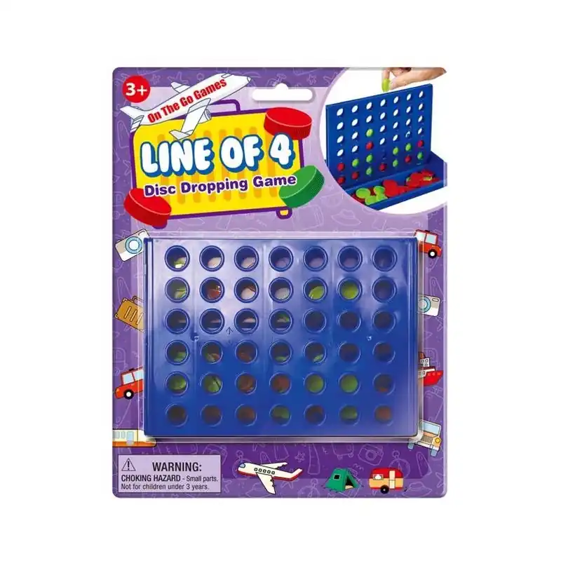Blue Line‑of‑Four Disc Dropper – Portable Travel Game By On The Go Games