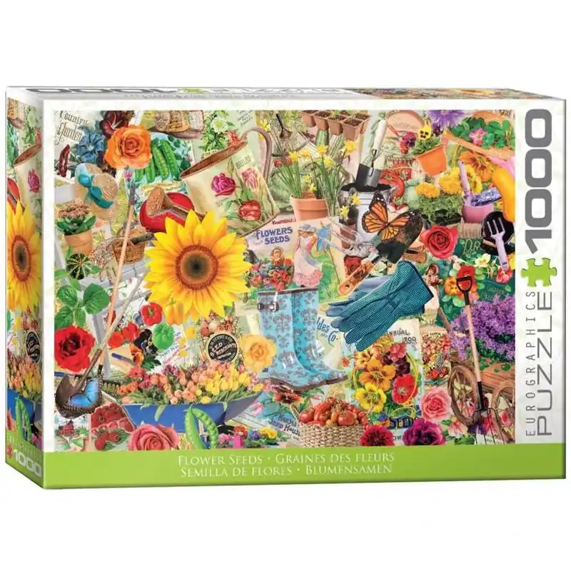 Eurographics 1000‑Piece Multicolor Flower Seed Jigsaw Puzzle