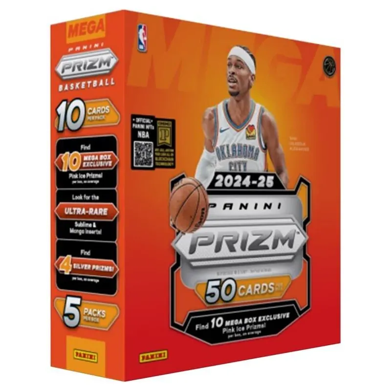 Panini Prizm 2024-25 NBA Mega Box – 50 Multicolored Collectible Cards
