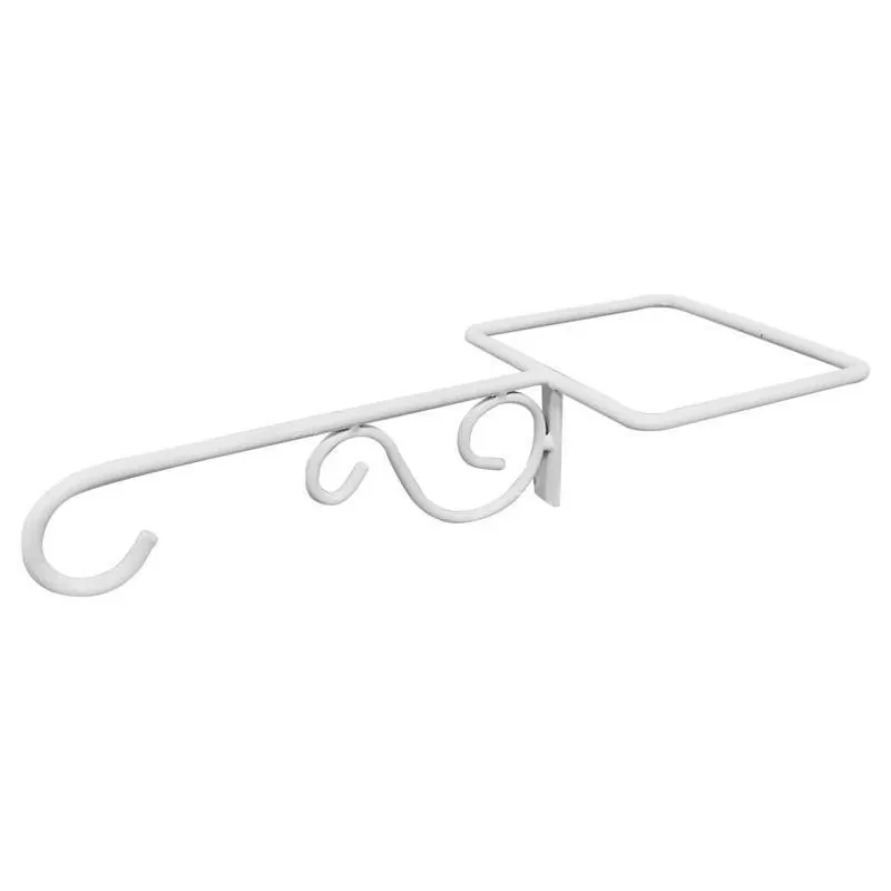 Living Accents White Steel Scroll Fence Post Plant Hanger – 2‑Piece Outdoor Set