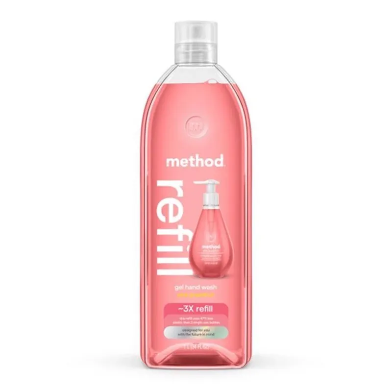 Method Pink Grapefruit Antibacterial Gel Hand Wash – 34 oz Refillable Bottle