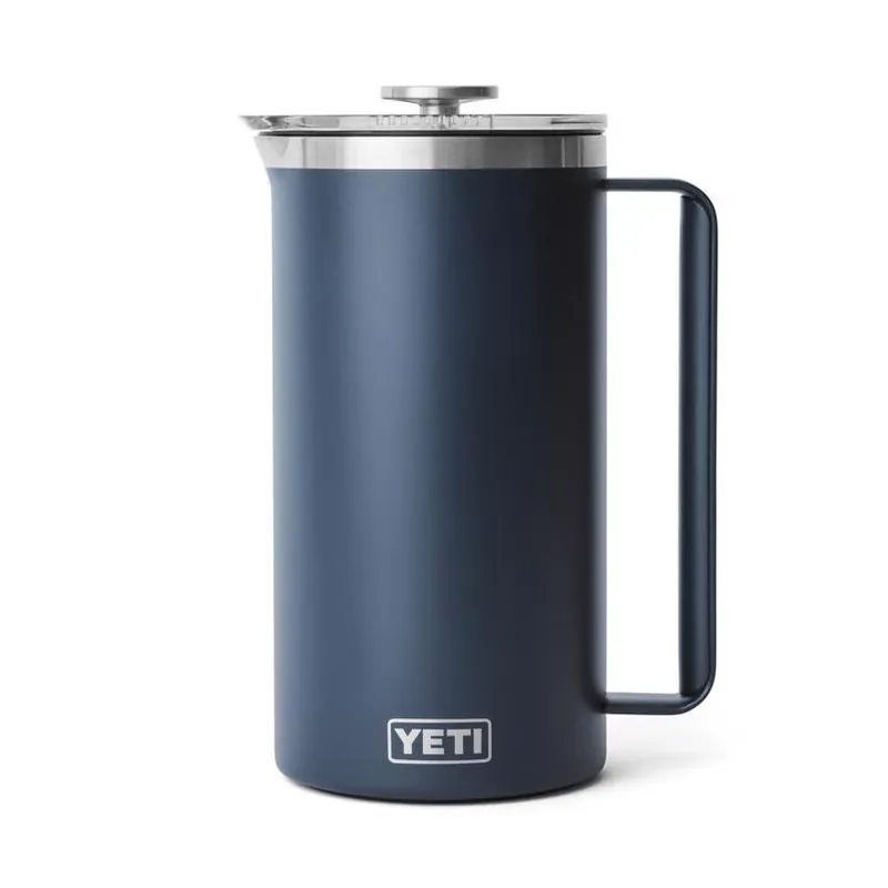 YETI Rambler Navy 34‑oz Stainless Steel French Press – Portable Insulated Coffee Maker