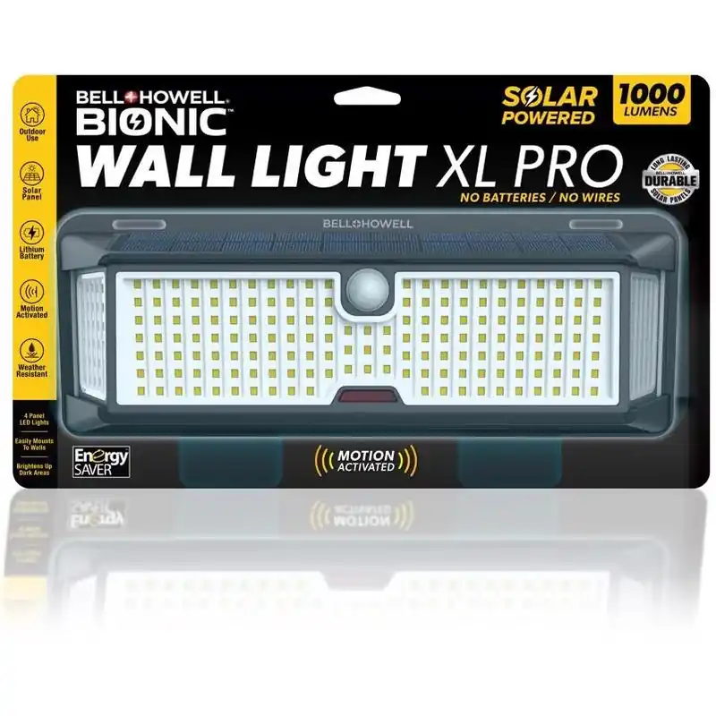 Bell & Howell Bionic Black Motion‑Sensing LED Solar Wall Light