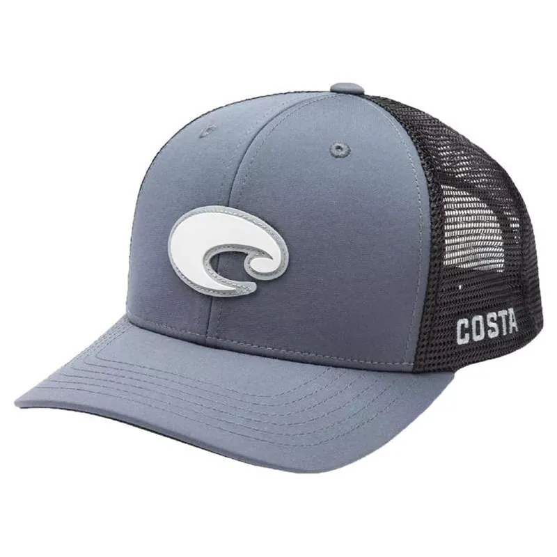 Gray Costa Poly Performance Adjustable Trucker Hat – One Size Fits All