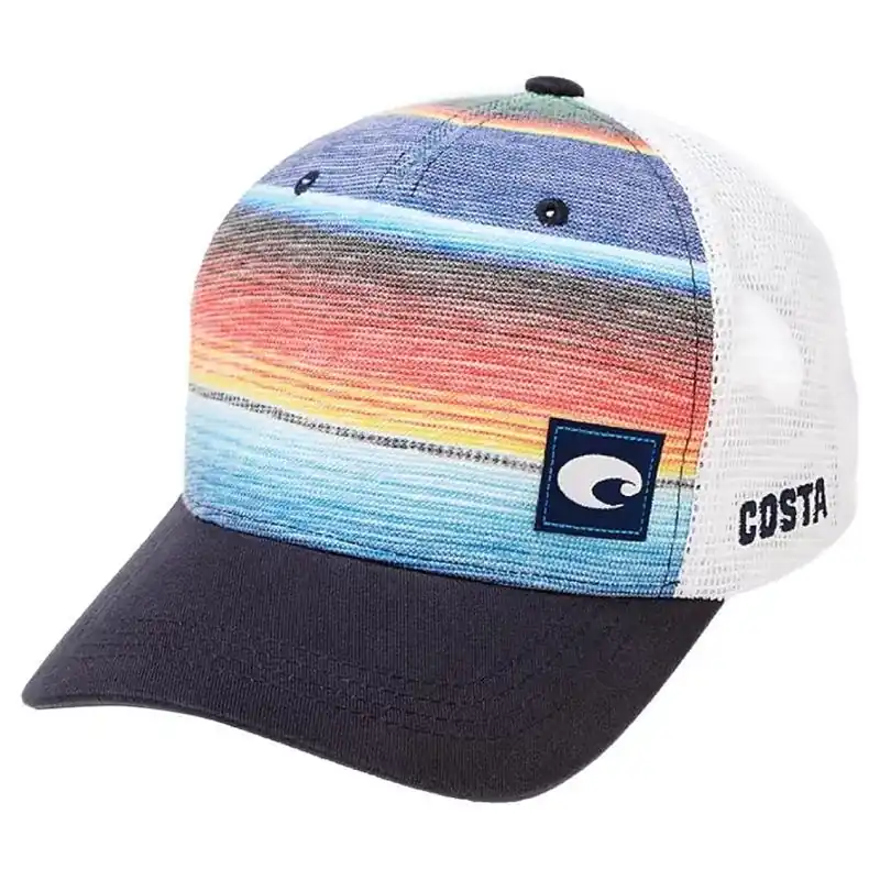 Costa Baja Stripe Adjustable Trucker Cap – Blue, One Size