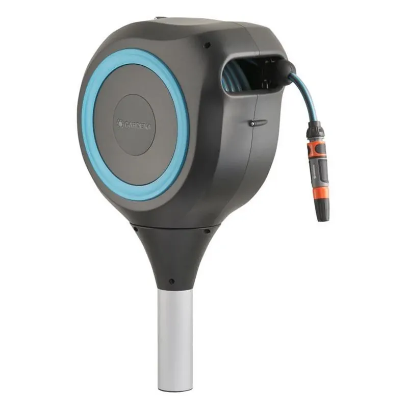 Gardena 66‑ft Gray Retractable In‑Ground Hose Reel – Automatic Rewind