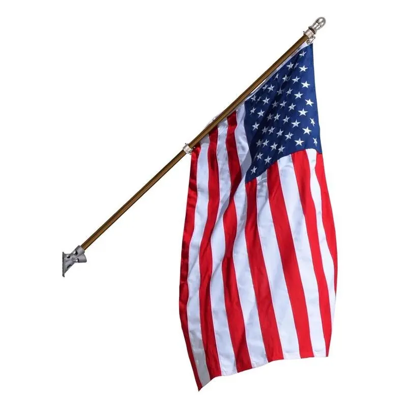 Patriotic Bronze Aluminum USA Flag Kit – 6‑Foot Outdoor Display
