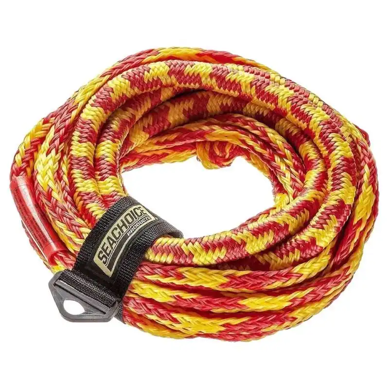 Seachoice 50‑Foot Red/Yellow Polypropylene Bungee Tow Rope – 680 lb Capacity