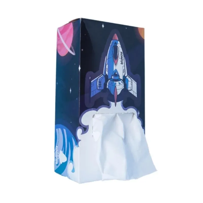 Blowze Ultra‑Soft 2‑Ply Facial Tissue – 124 Count, Blue Box
