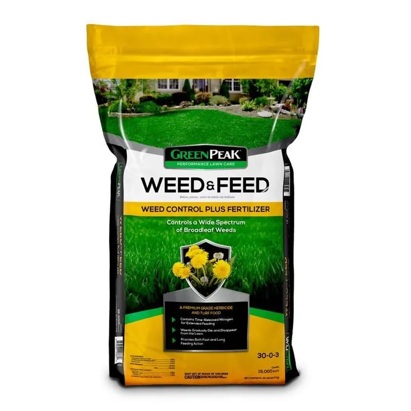 GreenPeak 30-0-3 Weed‑and‑Feed Granular Fertilizer – Covers 15,000 sq ft Of All Grass Types