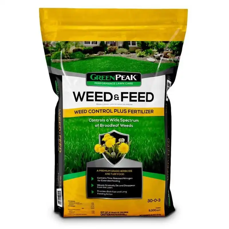 GreenPeak 30-0-3 Weed & Feed Lawn Fertilizer – 5,000 sq ft Coverage