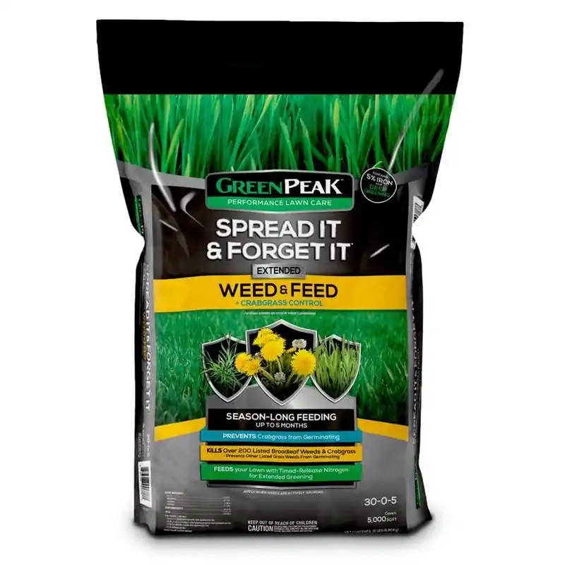 GreenPeak 30-0-5 Weed‑and‑Feed Granular Lawn Fertilizer – 5,000 sq ft Coverage For All Grass Types