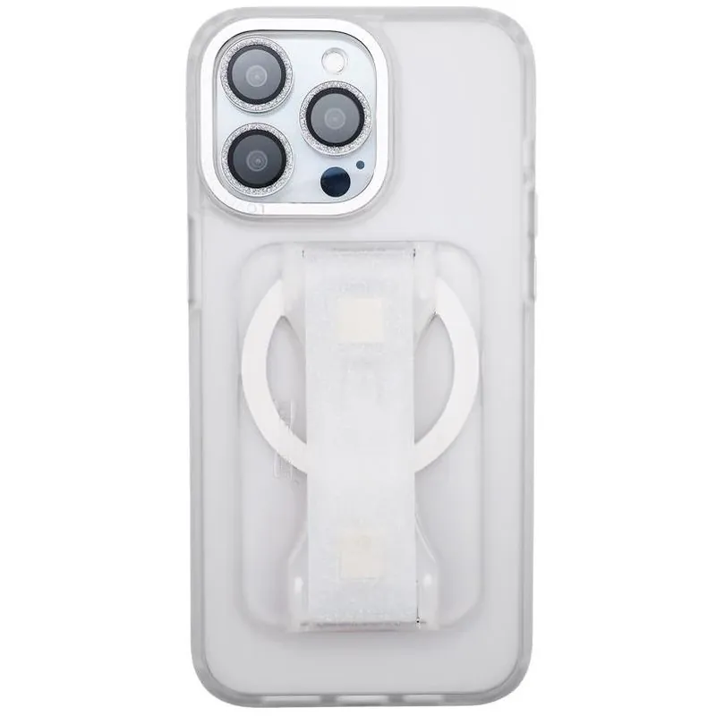 Crystal Glitter Clear Phone Grip With Pop‑Out Kickstand – Universal Mobile Holder