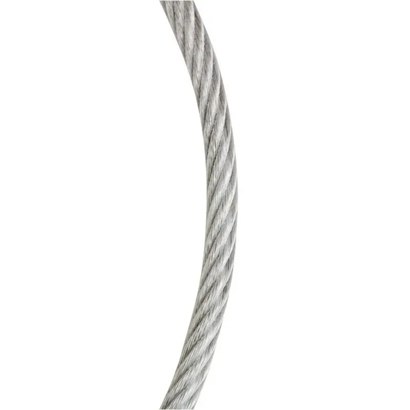 Koch Industries Galvanized Clear‑Vinyl Wire Rope Cable – 50 ft, 1/8‑3/16 In. Diameter, 340 lb Capacity