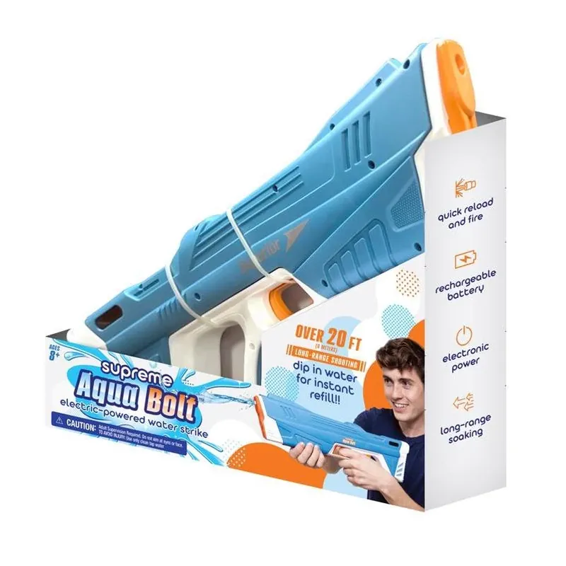 Supreme Silent Sports Aqua Bolt Water Strike – Vibrant Blue/Orange Plastic Toy (Single Pack)