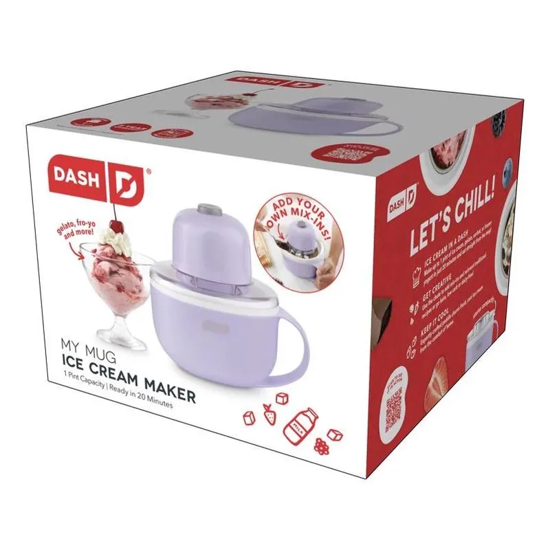 Dash Lilac Compact Ice Cream Maker – 0.5 Quart, Space‑Saving Design