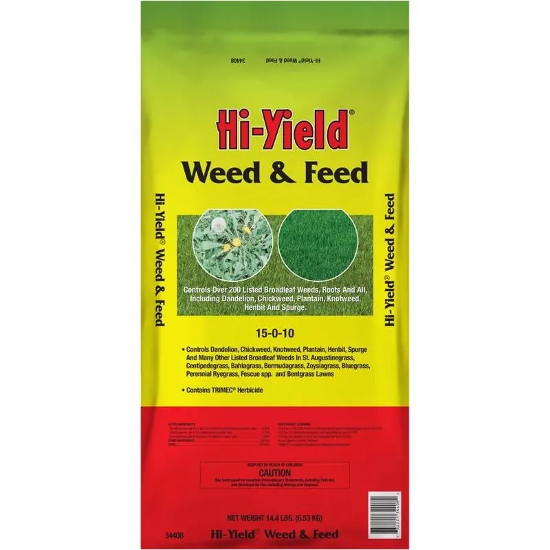 Hi-Yield 15-0-10 Weed & Feed Lawn Fertilizer – 4000 sq ft Coverage For Multiple Grass Types