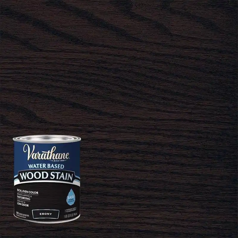 Varathane Ebony Semi-Transparent Water‑Based Wood Stain – 1 Quart