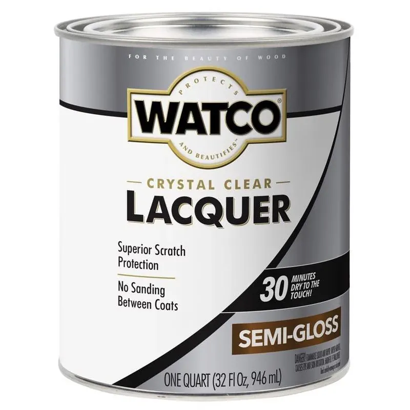 WATCO 1‑qt Oil‑Based Semi‑Gloss Clear Wood Lacquer – Premium Indoor Finish