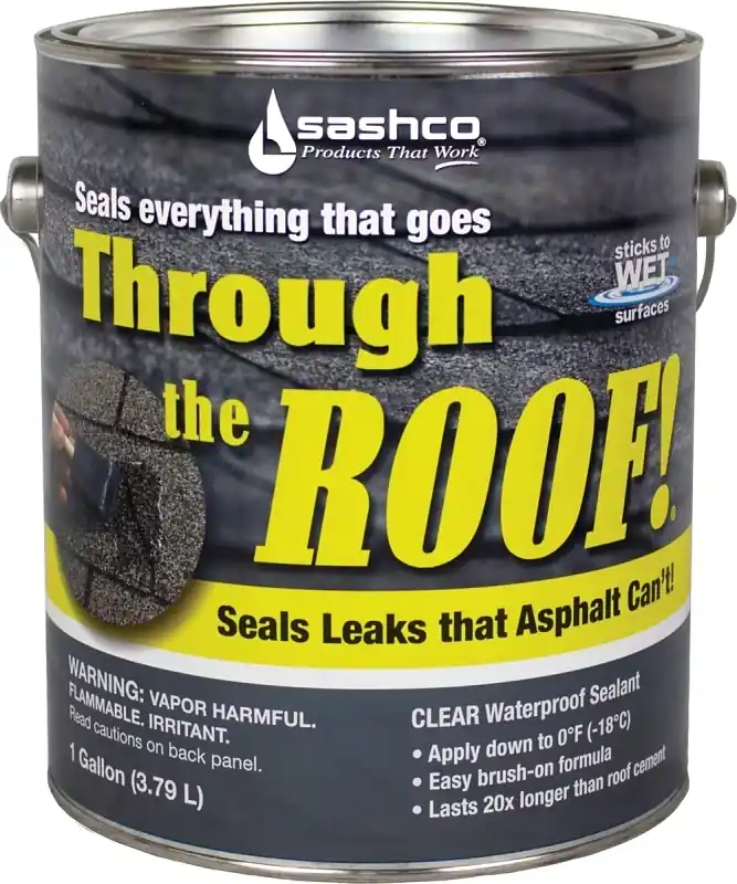 Sashco Through The Roof Gloss Clear Synthetic Rubber Roof Sealant 1 Gal