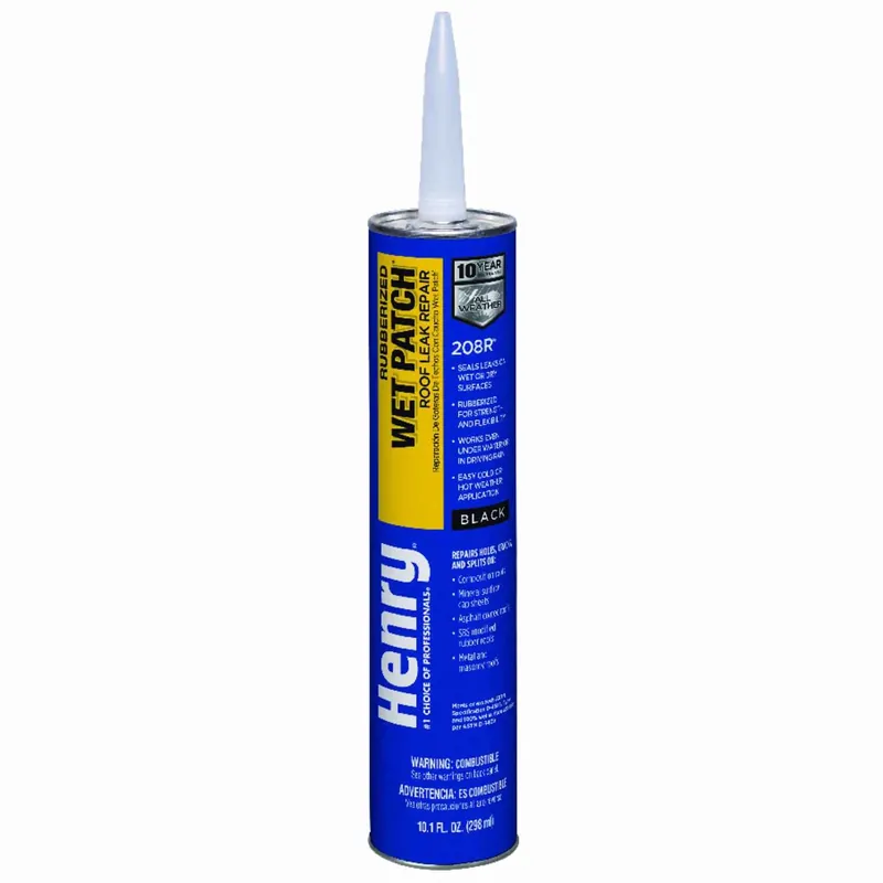 Wet Patch Roof Cement, Rubberized, 11-oz. Cartridge