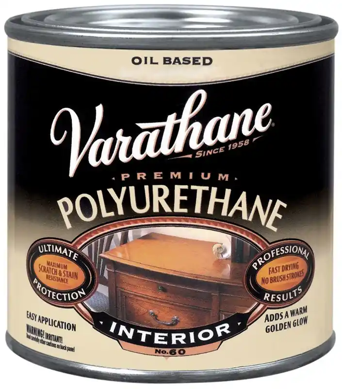 Interior Polyurethane Wood Finish, Oil-Based, Clear Gloss, 1/2-Pint
