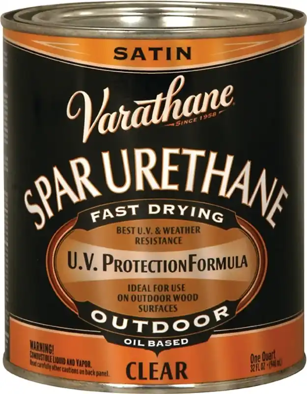 Exterior Spar Urethane Finish, Oil-Base, Clear Satin, 1-Qt.