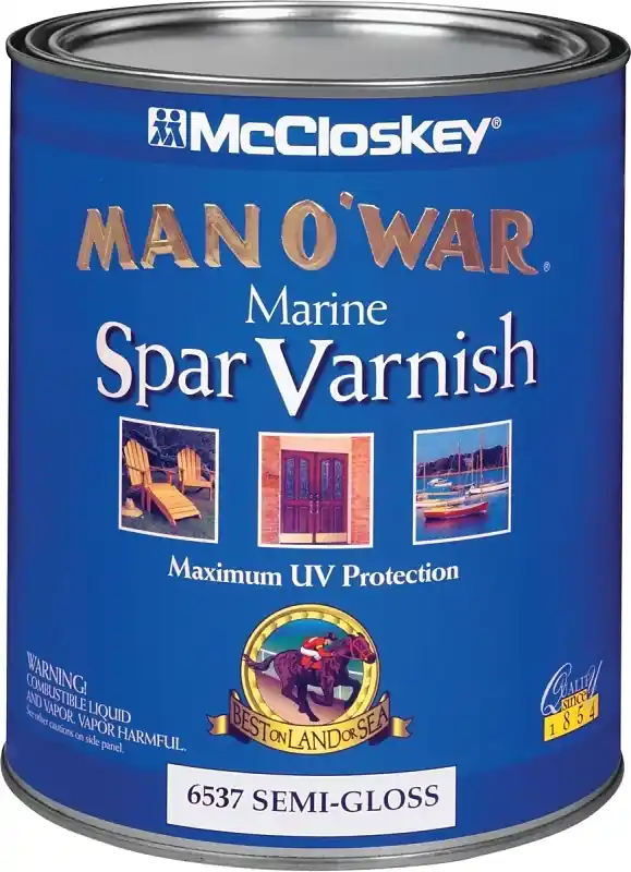 Man O‘war Semi Gloss Low Voc Marine Spar Varnish, Quart - Interior & Exterior