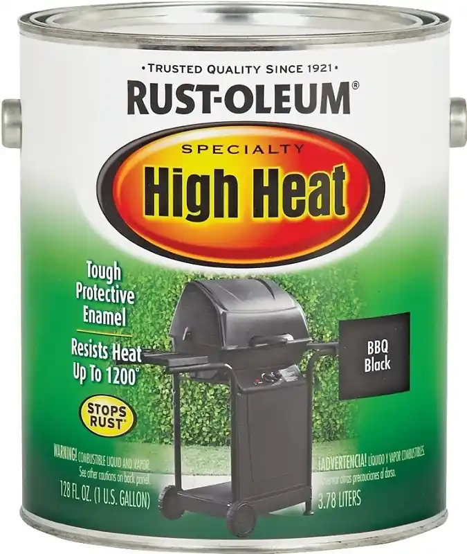High-Heat Paint, BBQ Black Satin, 1-Gallon