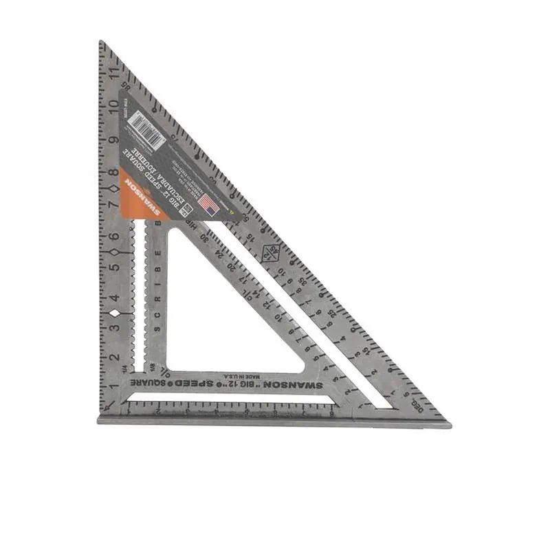 Swanson Big 12 7‑in‑1 Aluminum Speed Square – 12‑in Framing, Miter & Protractor Tool