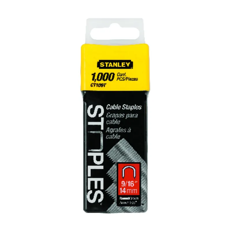 Stanley T25 5/16 In. W X 9/16 In. L 20 Ga. Narrow Crown Cable Staples 1000 Pk