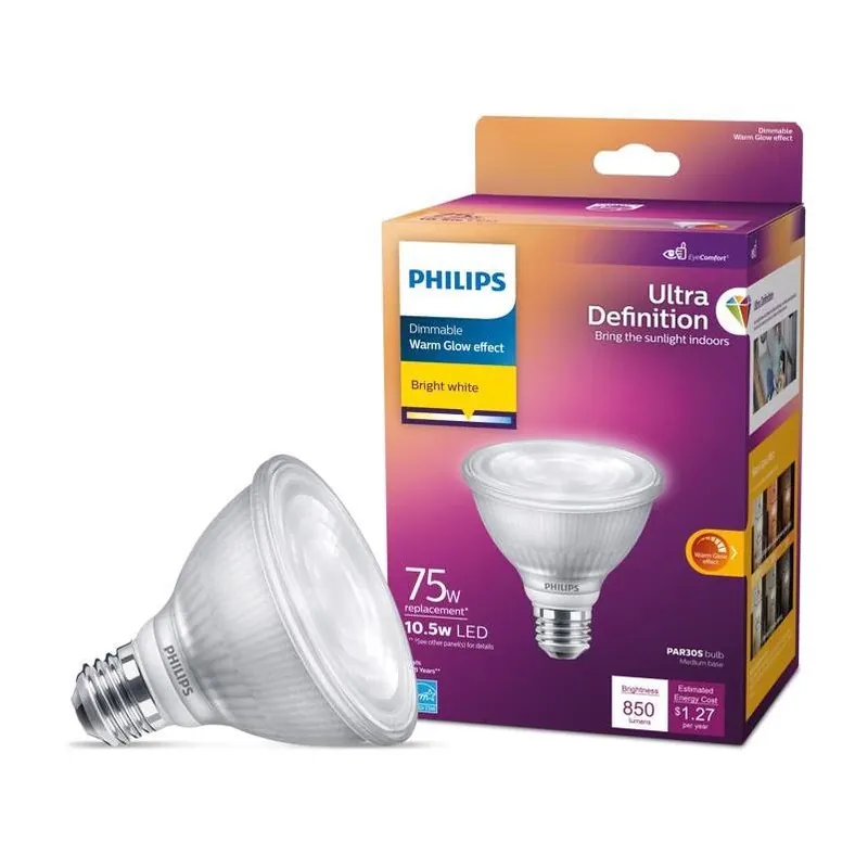 Philips Ultra Definition 75W Equivalent Dimmable Bright White PAR30 LED Floodlight Bulb
