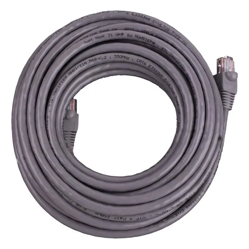 Monster Just Hook It Up 3‑ft Cat6 Ethernet Cable – Gray High‑Speed Networking