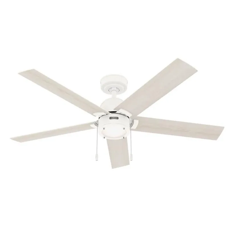 Hunter 52‑Inch Matte White LED Ceiling Fan – 5‑Blade Indoor Airflow Solution