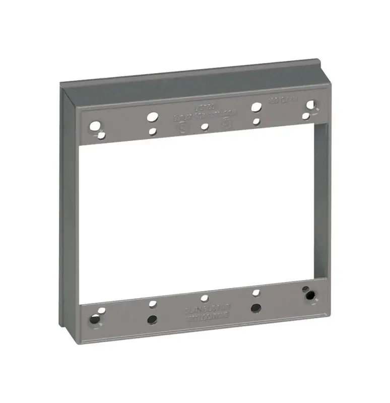 2-gang Square Metallic Extension Ring 4-5/8 In. Gray