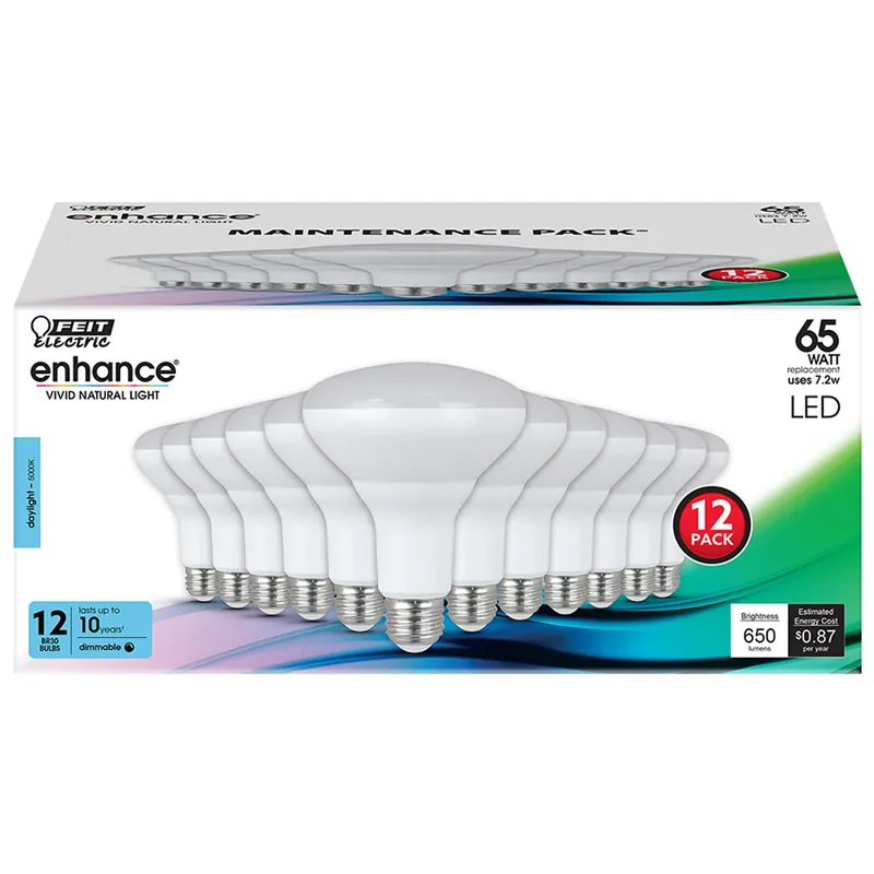 Feit Enhance BR30 E26 (Medium) LED Bulb Daylight 65 Watt Equivalence 12 Pk