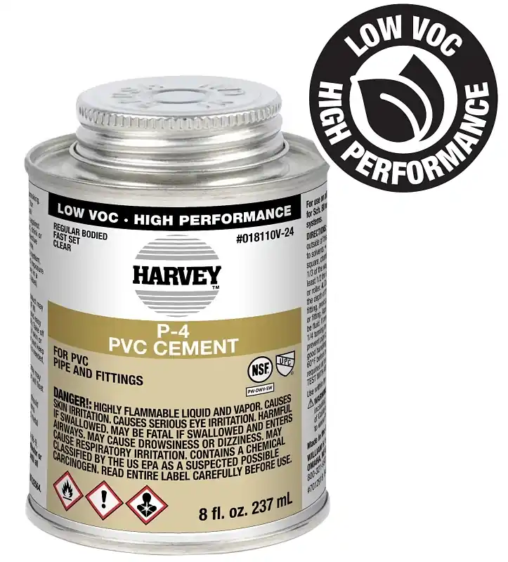 Harvey P-4 Clear Pvc Cement 8 Ounce For Plumbing Applications