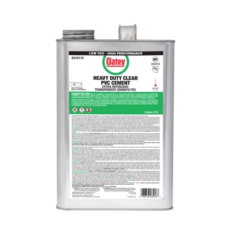 Oatey Heavy Duty Clear Pvc Cement 1 Gallon For Dwv And Pressure Pipes