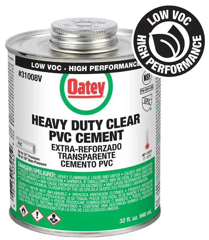 Clear Heavy-Bodied PVC Pipe Cement, 32 Oz.