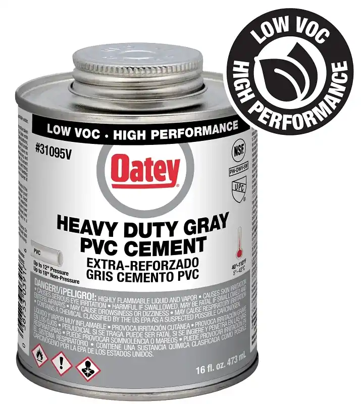 16 Oz Gray Cement For Pvc - Heavy Duty Medium Set For Plumbing Applications
