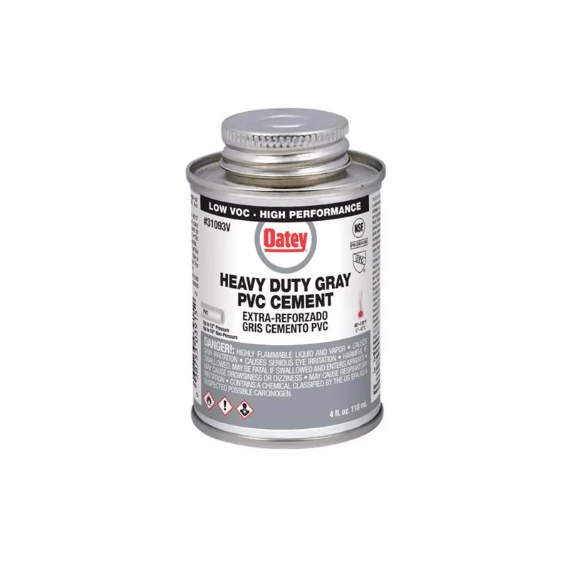 Oatey Heavy Duty Gray Pvc Cement 4 Oz For Dwv And Potable Water