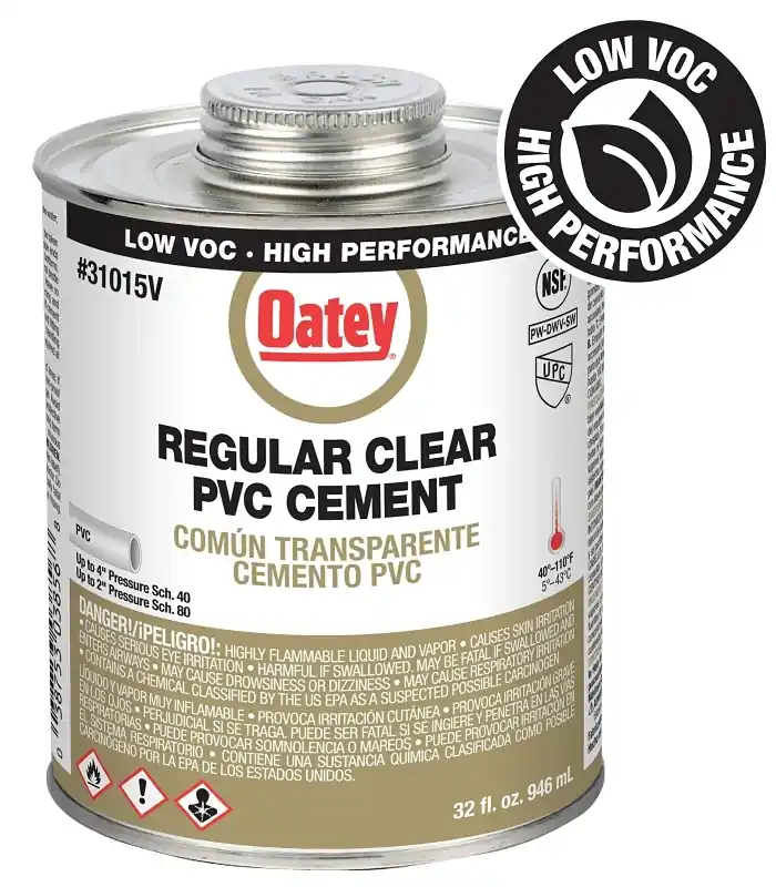Clear PVC Pipe Cement, 32 Oz.