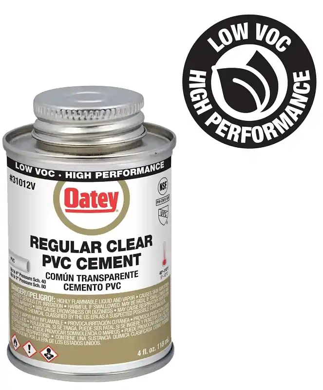 Oatey Clear Cement For PVC 4 Oz