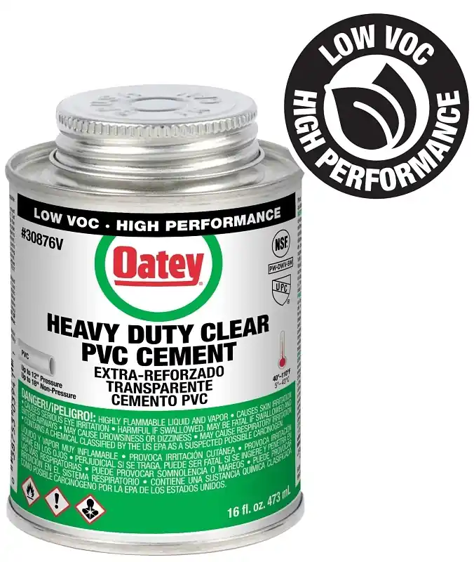 Oatey Clear Cement For PVC 16 Oz